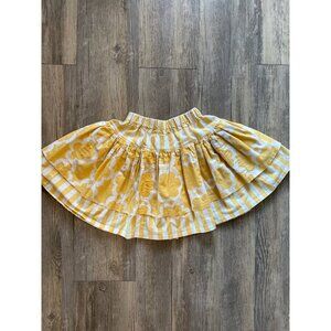 Little Wellies Yellow & White 2 Tiered Twirl Skirt Sz 3